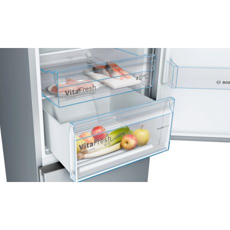 BOSCH KGN39VIDB Ελεύθερος ψυγειοκαταψύκτης 203cm Inox